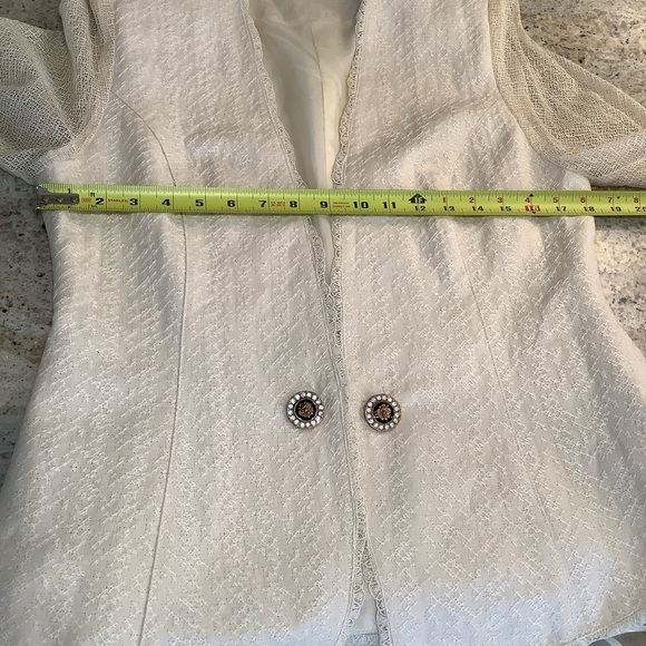 Vintage Dorothy Schoelen Platinum Jacket Blazer Size Large Linen Blend - Picture 8 of 9